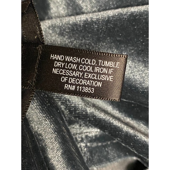 Aqua Blue-Gray Velvet Shimmer Stretch Deep V-Neck Plunge Cocktail Party Dress - Picture 11 of 13